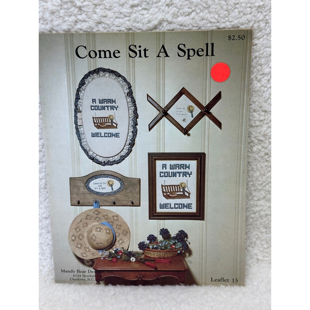 Mandy Bear Designs Cross Stitch Leaflet 15 Come Sit A Spell Country Welcome
